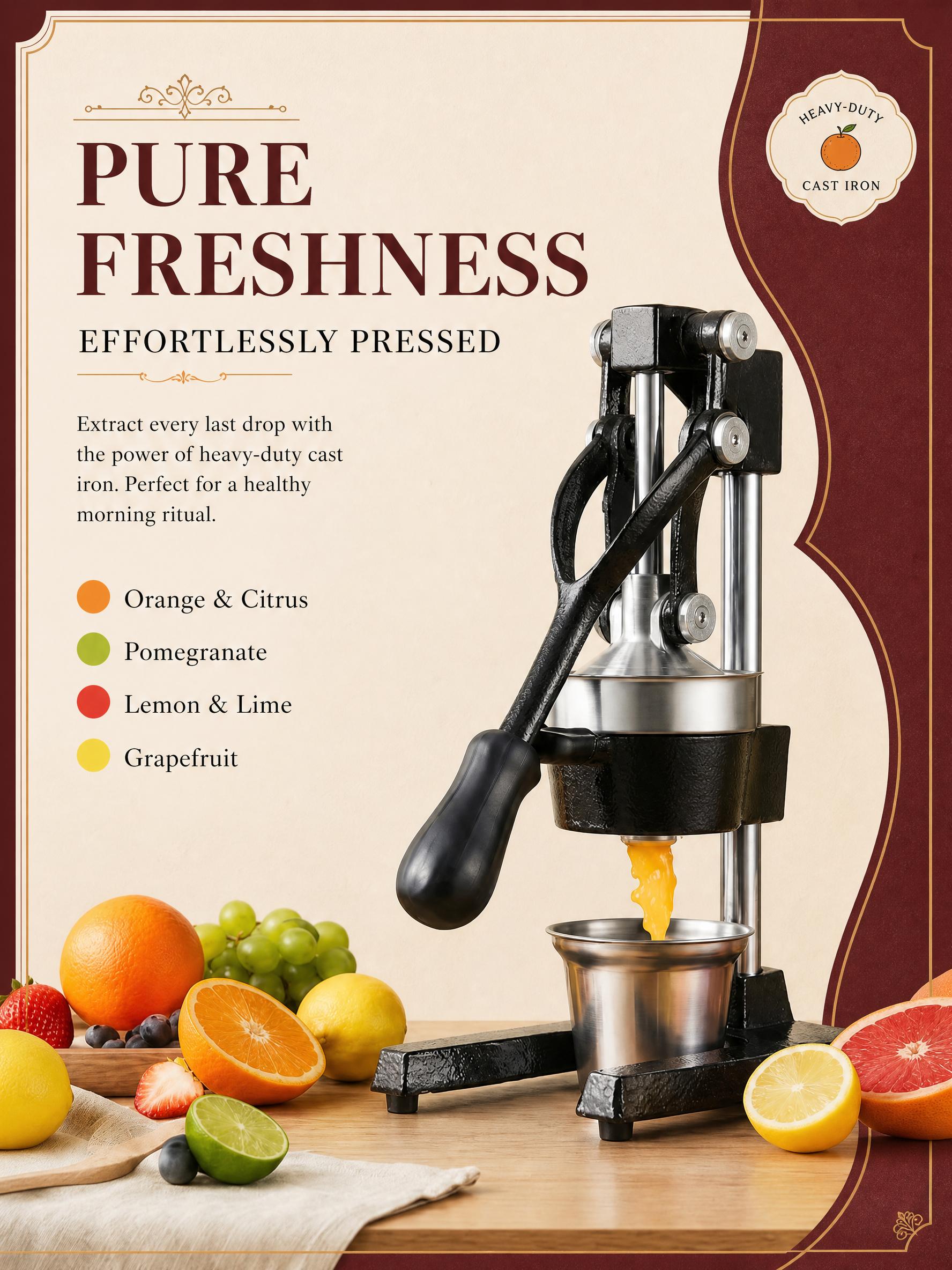 手動ジューサー、手動柑橘類ジューサープレス、400mlカップ - Citrus Juicer Bar のレビューと価格